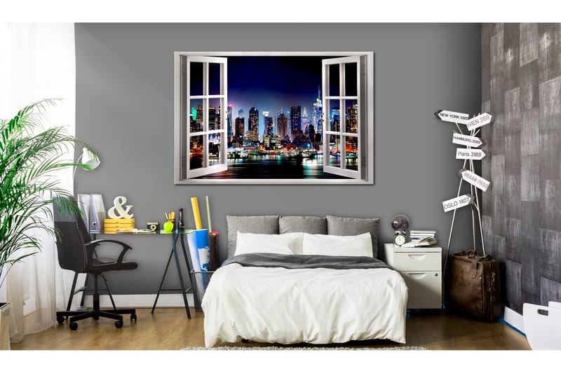 Taulu Window: View of New York 90x60, Artgeist sp. z o. o.