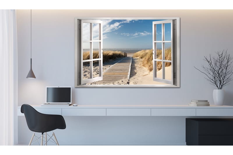Taulu Window: View of the Beach 120x80, Artgeist sp. z o. o.
