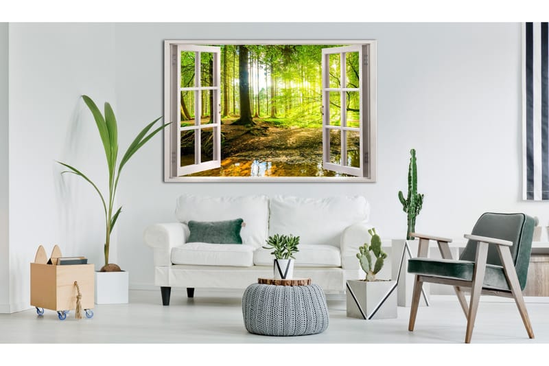 Taulu Window: View on Forest 120x80, Artgeist sp. z o. o.