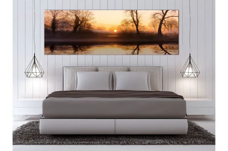 Taulu Winter Sunset (1 Part) Narrow 150x50, Artgeist sp. z o. o.