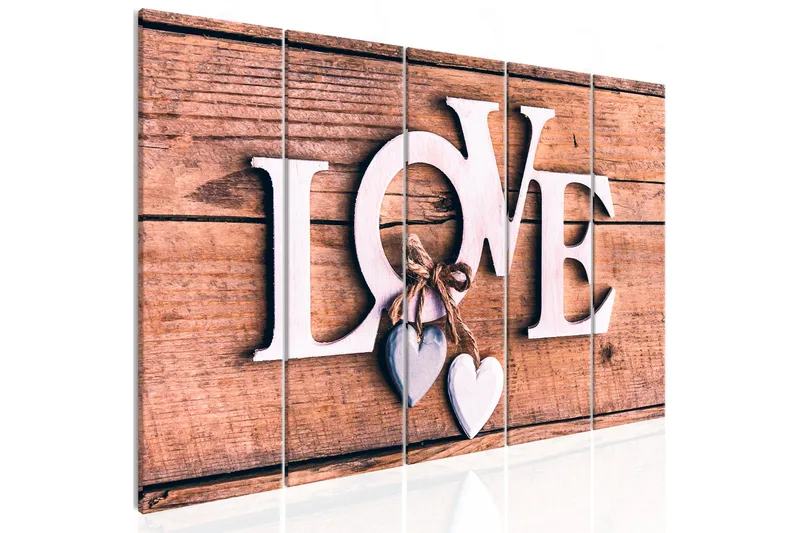 Taulu Wooden Letters 5 Parts Narrow 225x90 - Artgeist sp. z o. o. - Sisustustuotteet - Taulu & taide - Canvas-taulu