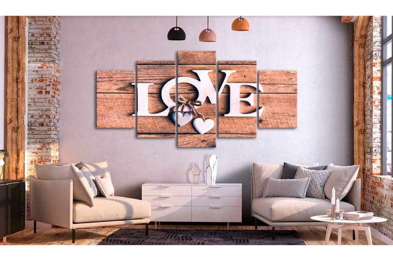 Taulu Wooden Letters 5-Parts Wide 100x50 - Artgeist sp. z o. o. - Sisustustuotteet - Taulu & taide - Canvas-taulu