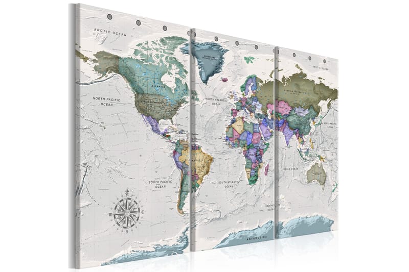 Taulu World Destinations 3 Parts 120x80 - Artgeist sp. z o. o. - Sisustustuotteet - Taulu & taide - Canvas-taulu
