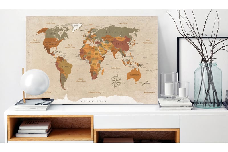 Taulu World Map: Beige Chic 60x40, Artgeist sp. z o. o.
