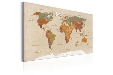 Taulu World Map: Beige Chic 90x60 - Artgeist sp. z o. o. - Sisustustuotteet - Taulu & taide - Canvas-taulu