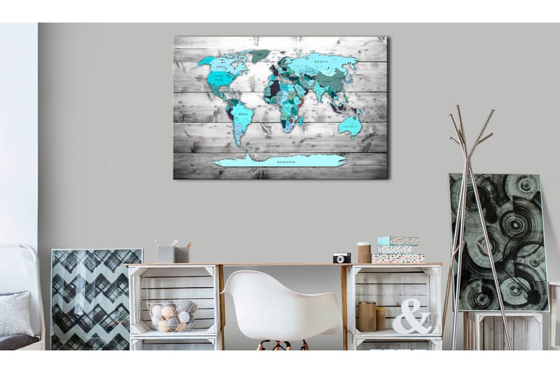 Taulu World Map: Blue World 120x80 - Artgeist sp. z o. o. - Sisustustuotteet - Taulu & taide - Canvas-taulu