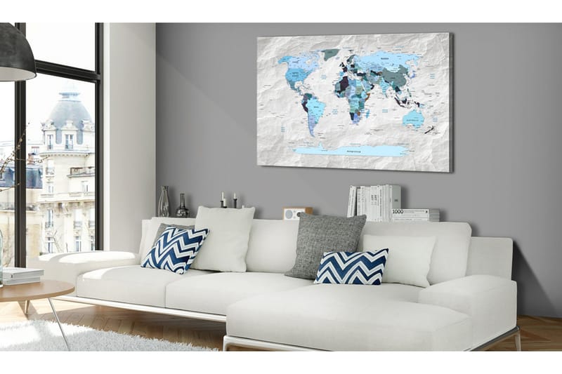 Taulu World Map: Blue Pilgrimages 90x60, Artgeist sp. z o. o.