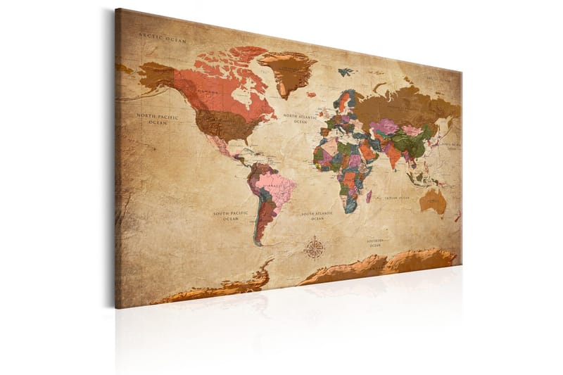 Taulu World Map: Brown Elegance 90x60 - Artgeist sp. z o. o. - Sisustustuotteet - Taulu & taide - Canvas-taulu