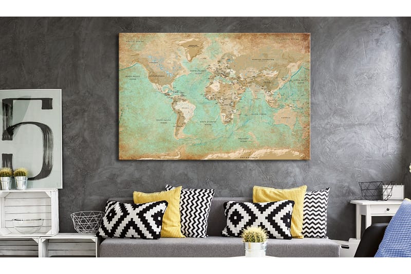 Taulu World Map: Celadon Journey 120x80, Artgeist sp. z o. o.