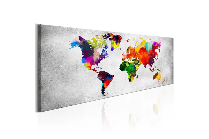 Taulu World Map: Coloured Revolution 135x45, Artgeist sp. z o. o.