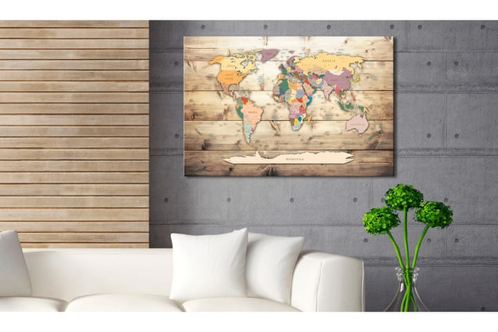 Taulu World Map: Colourful Continents 60x40 - Artgeist sp. z o. o. - Canvas-taulu - Seinäkoristeet
