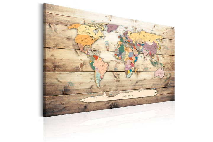 Taulu World Map: Colourful Continents 60x40 - Artgeist sp. z o. o. - Canvas-taulu - Seinäkoristeet