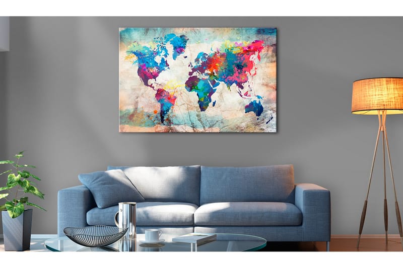 Taulu World Map: Colourful Madness 90x60, Artgeist sp. z o. o.