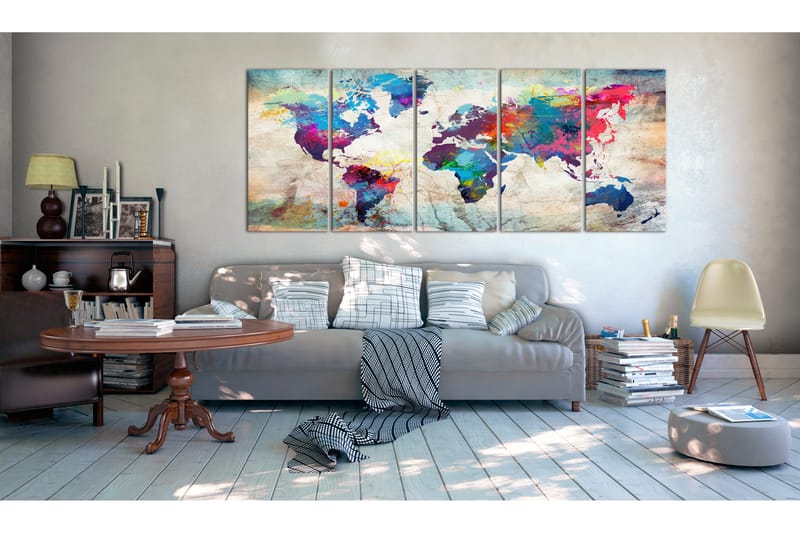 Taulu World Map: Cracked Wall 200x80, Artgeist sp. z o. o.