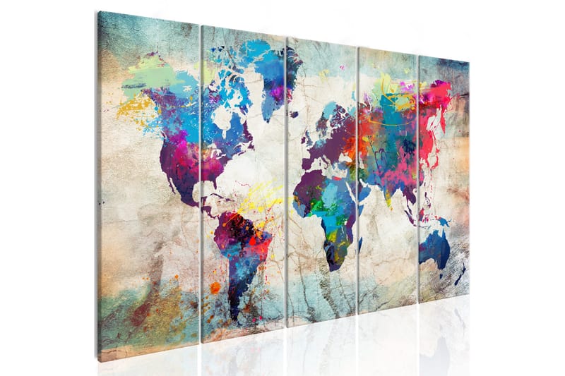 Taulu World Map: Cracked Wall 225x90 - Artgeist sp. z o. o. - Sisustustuotteet - Taulu & taide - Canvas-taulu