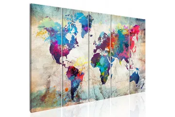 Taulu World Map: Cracked Wall 225x90 - Artgeist sp. z o. o. - Sisustustuotteet - Taulu & taide - Canvas-taulu