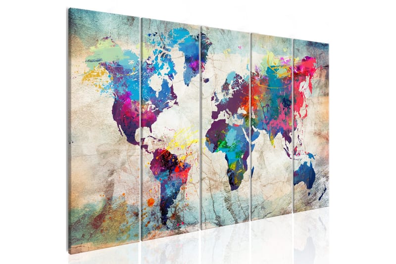 Taulu World Map: Cracked Wall 225x90 - Artgeist sp. z o. o. - Sisustustuotteet - Taulu & taide - Canvas-taulu