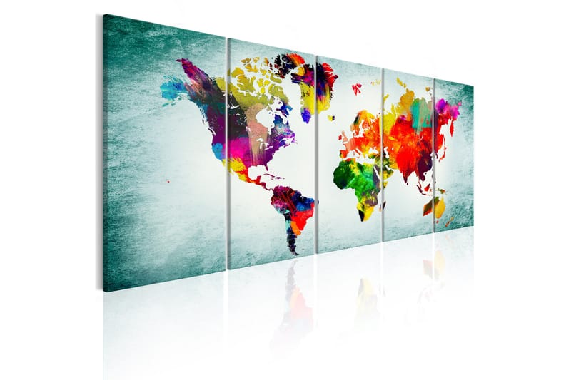 Taulu World Map Green Vignette 200x80 - Artgeist sp. z o. o. - Sisustustuotteet - Taulu & taide - Canvas-taulu