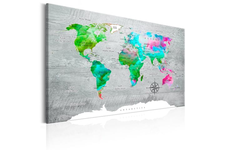 Taulu World Map: Green Paradise 60x40 - Artgeist sp. z o. o. - Canvas-taulu - Seinäkoristeet