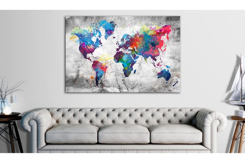 Taulu World Map: Grey Style 120x80, Artgeist sp. z o. o.