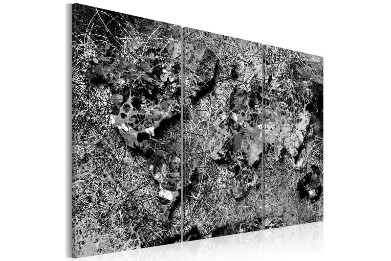 Taulu World Map Grey Thread 90x60, Artgeist sp. z o. o.