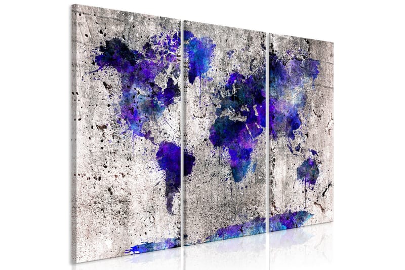 Taulu World Map Ink Blots 3 Parts 120x80, Artgeist sp. z o. o.