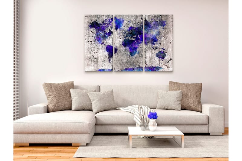 Taulu World Map Ink Blots 3 Parts 120x80 - Artgeist sp. z o. o. - Sisustustuotteet - Taulu & taide - Canvas-taulu