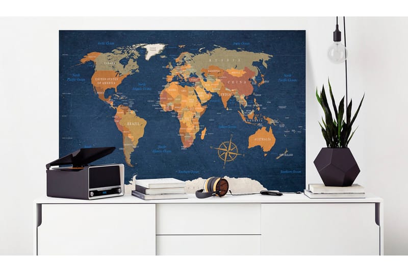 Taulu World Map: Ink Oceans 120x80, Artgeist sp. z o. o.