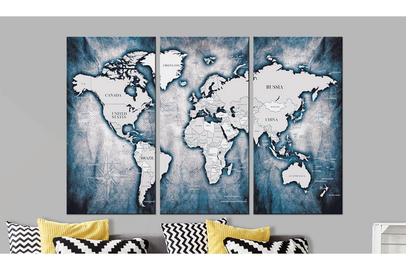 Taulu World Map: Ink Triptych 120x80, Artgeist sp. z o. o.