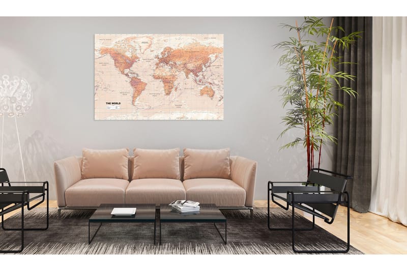 Taulu World Map: Orange World 120x80, Artgeist sp. z o. o.