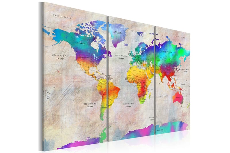 Taulu World Map Rainbow Gradient 120x80, Artgeist sp. z o. o.