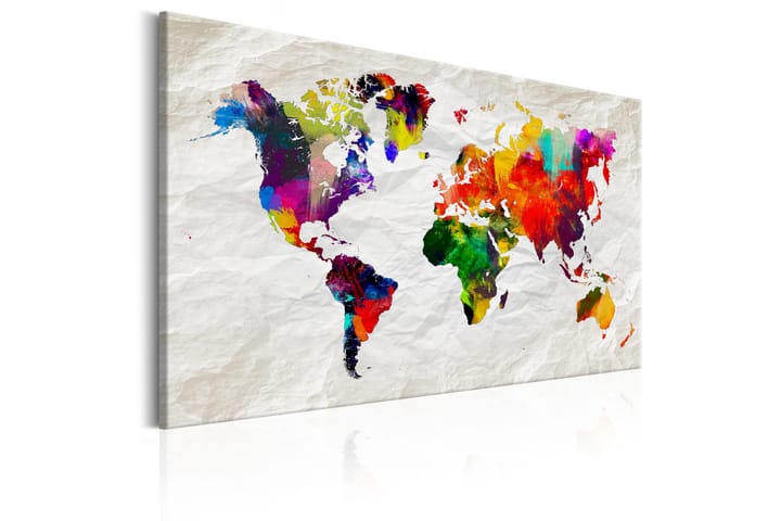 Taulu World Map: Rainbow Madness 120x80 - Artgeist sp. z o. o. - Canvas-taulu - Seinäkoristeet