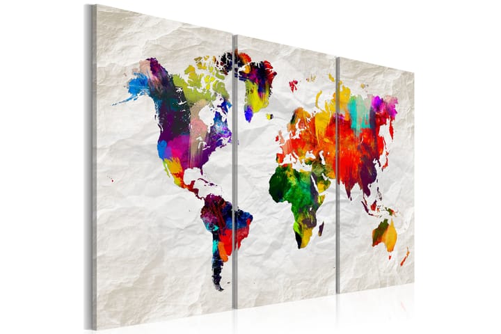 Taulu World Map: Rainbow Madness II 120x80 - Artgeist sp. z o. o. - Canvas-taulu - Seinäkoristeet