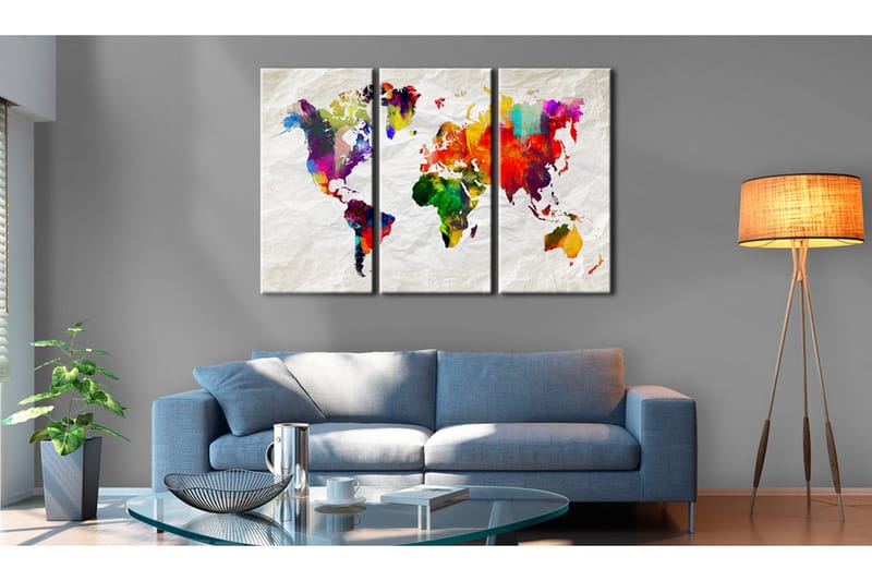 Taulu World Map: Rainbow Madness II 120x80, Artgeist sp. z o. o.