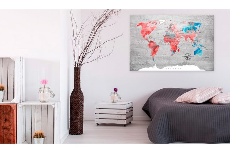Taulu World Map: Red Roam 120x80, Artgeist sp. z o. o.