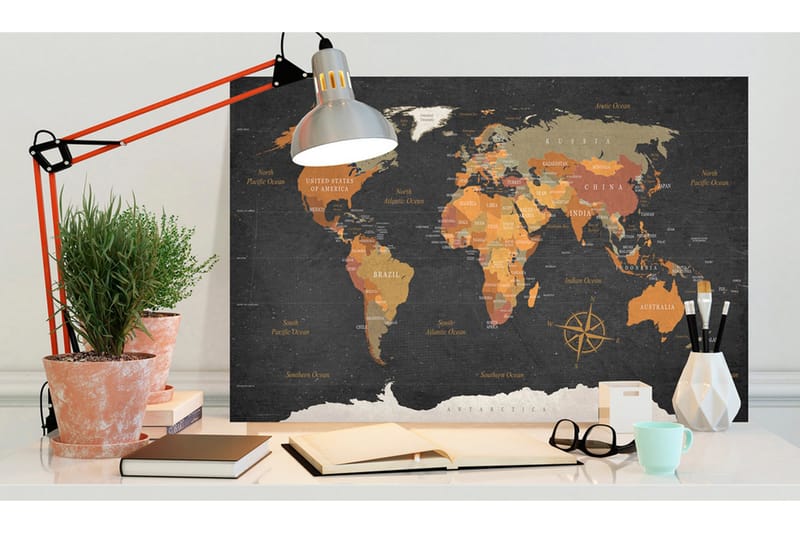 Taulu World Map: Secrets of the Earth 120x80, Artgeist sp. z o. o.