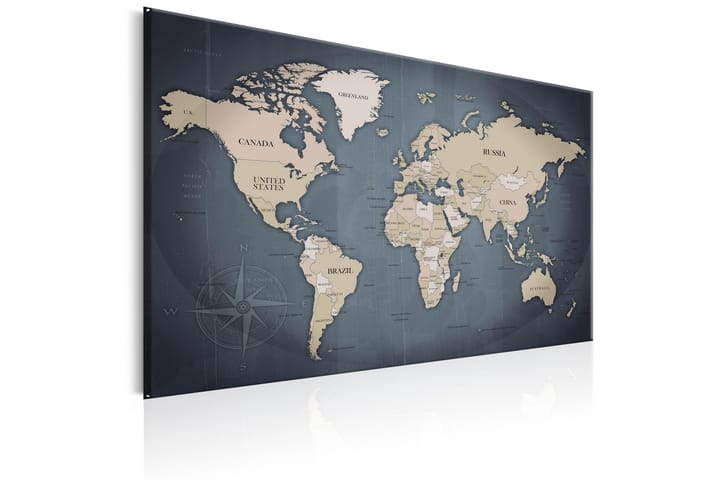 Taulu World Map: Shades of Grey 120x80 - Artgeist sp. z o. o. - Canvas-taulu - Seinäkoristeet