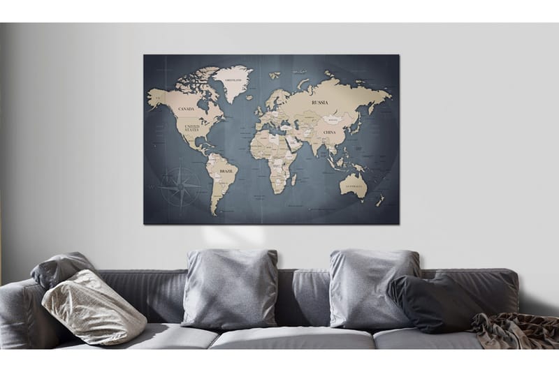 Taulu World Map: Shades of Grey 120x80 - Artgeist sp. z o. o. - Sisustustuotteet - Taulu & taide - Canvas-taulu