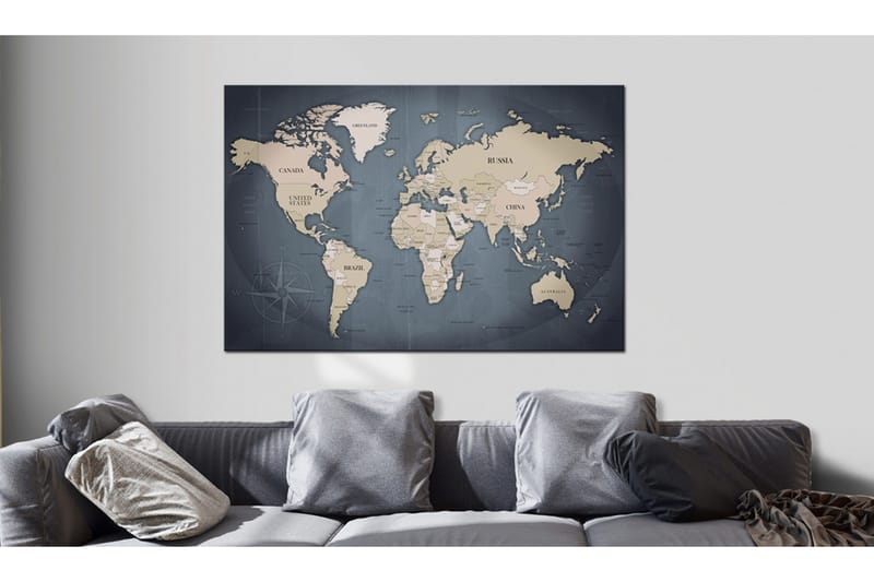 Taulu World Map: Shades of Grey 60x40, Artgeist sp. z o. o.