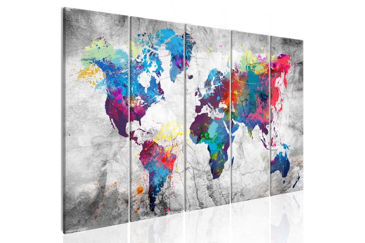 Taulu World Map: Spilt Paint 225x90 - Artgeist sp. z o. o. - Canvas-taulu - Seinäkoristeet