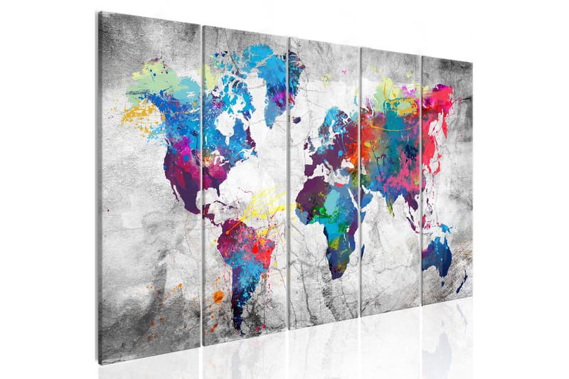 Taulu World Map: Spilt Paint 225x90 - Artgeist sp. z o. o. - Sisustustuotteet - Taulu & taide - Canvas-taulu