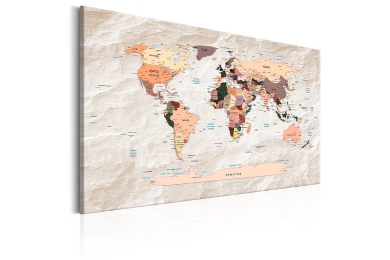 Taulu World Map: Stony Oceans 90x60 - Artgeist sp. z o. o. - Sisustustuotteet - Taulu & taide - Canvas-taulu