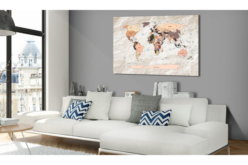 Taulu World Map: Stony Oceans 90x60, Artgeist sp. z o. o.