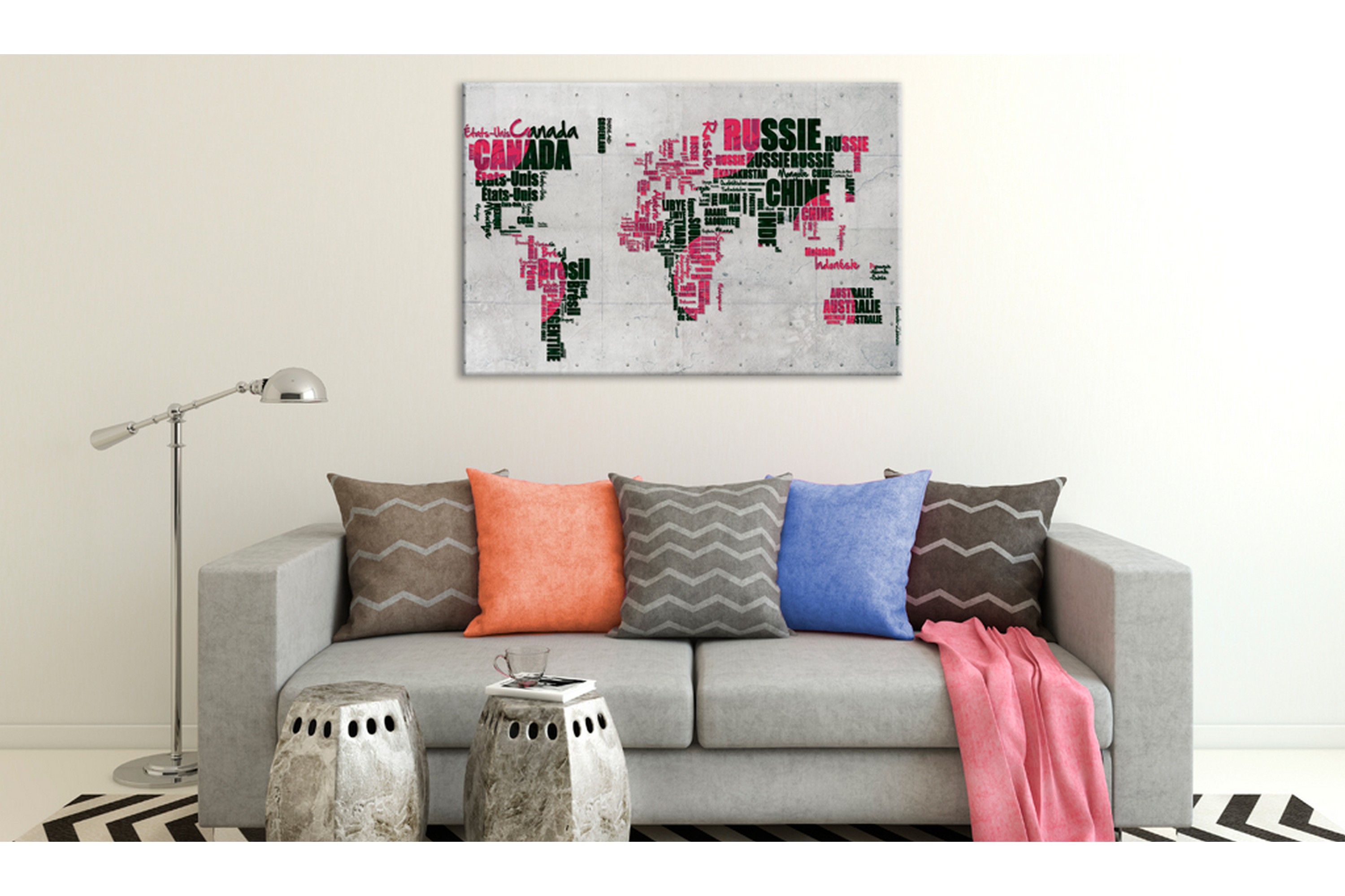 Taulu World Map: The French Connection (FR) 120x80 - Artgeist sp. z o. o.