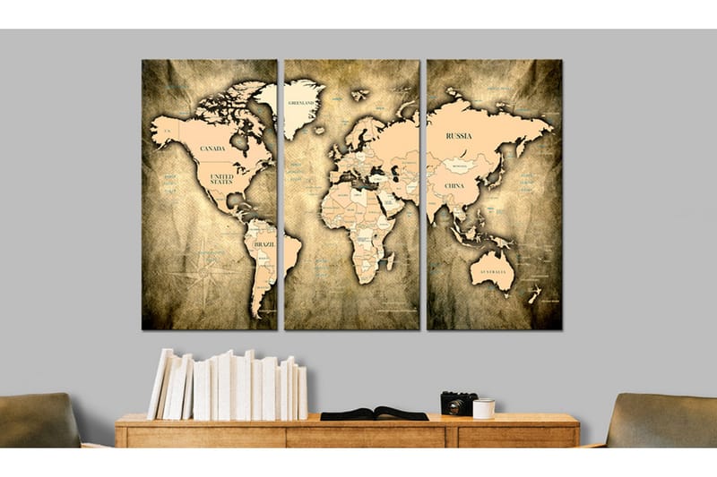 Taulu World Map: The Sands of Time 90x60, Artgeist sp. z o. o.