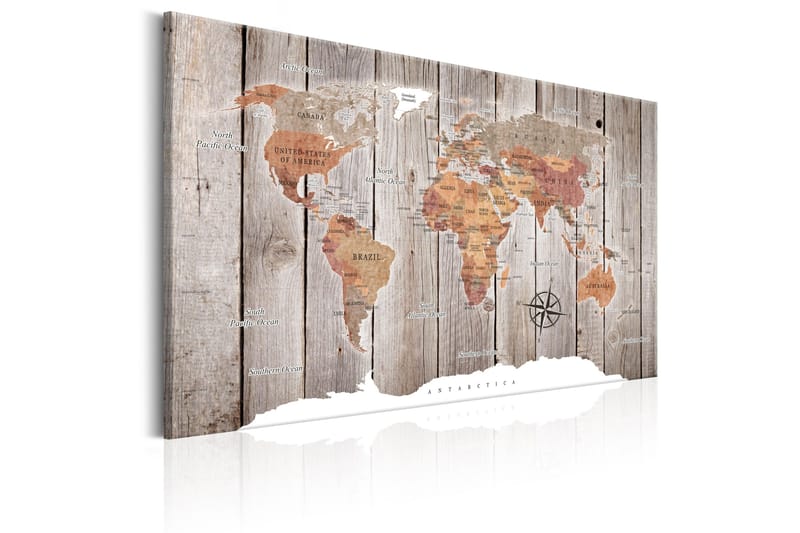 Taulu World Map: Wooden Stories 90x60 - Artgeist sp. z o. o. - Sisustustuotteet - Taulu & taide - Canvas-taulu