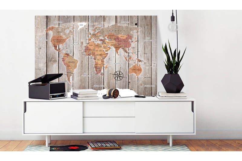 Taulu World Map: Wooden Stories 90x60 - Artgeist sp. z o. o. - Sisustustuotteet - Taulu & taide - Canvas-taulu