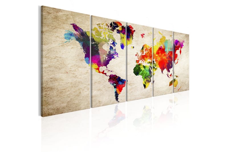 Taulu World Map Painted World 200x80 - Artgeist sp. z o. o. - Sisustustuotteet - Taulu & taide - Canvas-taulu