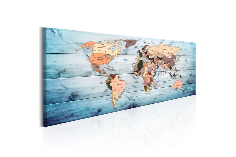 Taulu World Maps Sapphire Travels 150x50, Artgeist sp. z o. o.