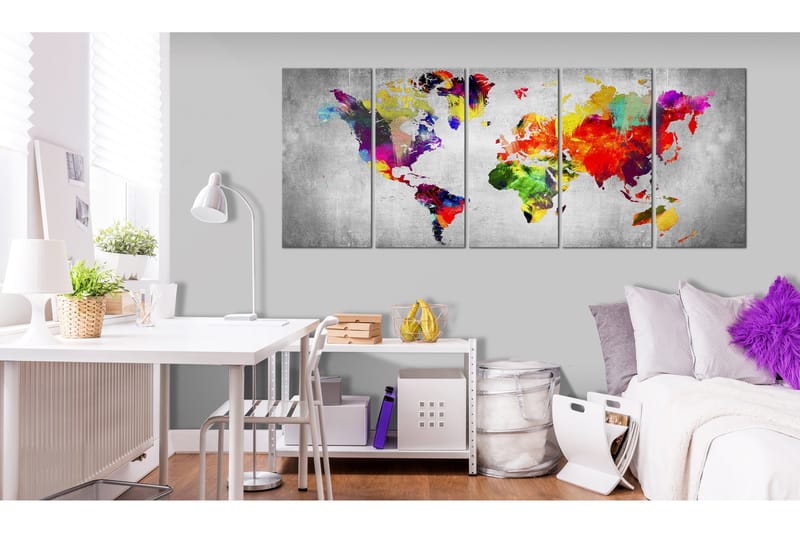 Taulu World on Concrete 200x80, Artgeist sp. z o. o.